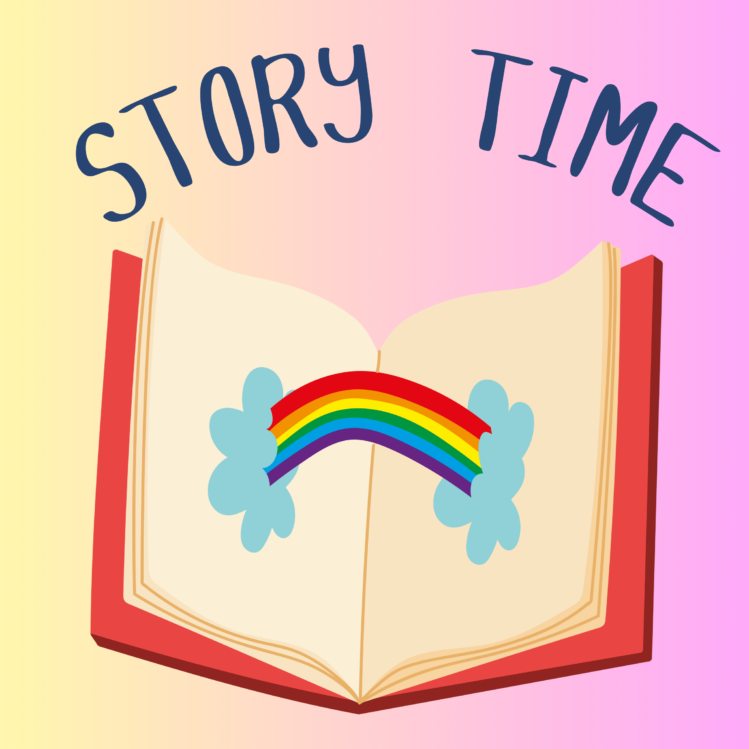 Photo of a book with a rainbow